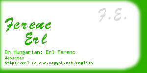 ferenc erl business card